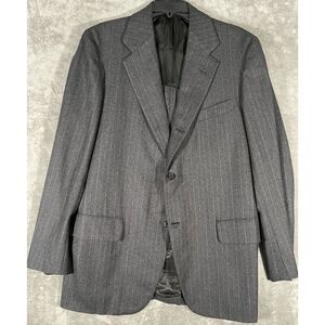 Vintage Arthur A Adler Gray White Stripe Wool Blend Suit 42T Pants 35x32 (other)